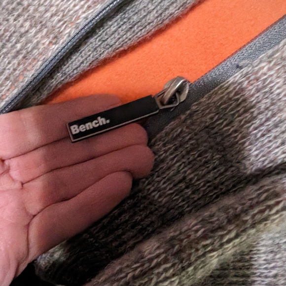 Bench Urbanwear Gray Wool Blend, orange fleece lined hoodie - Picture 3 of 8